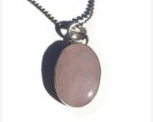 Spring Savings Sale Healing Rose Quartz and Sterling Silver Metalsmithed pendant