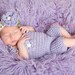 Baby Romper in Light Purple with Matching Headband 0-3 Month Size- MADE TO ORDER