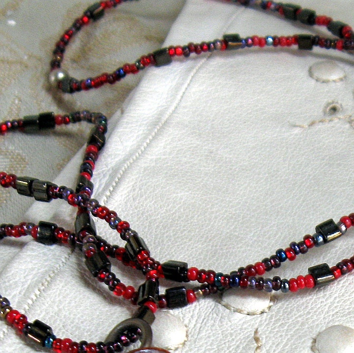 Red and Black Bead Chain