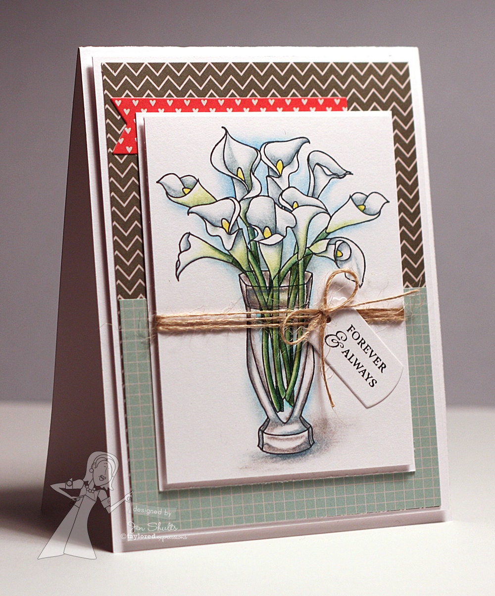 Forever and Always, hand stamped card