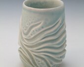 Porcelain shot glass, cup, in aqua blue