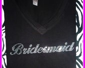Bridesmaid T shirt Tank top Bridal party Tanks Bachelorette Party Tanks -Sparkling Rhinestones BRIDE T shirt
