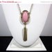 Sarah Sale Vintage Sarah Coventry Necklace "Pink Lady" -Pink Cabochon - Gold Tone