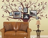 Family Tree Wall Decal -Picture Frame Background Wall Decals - Large Tree Wall Sticker - TRFMLY010