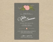Bridal Shower Invitation or Baby Shower Invitation - Flora vintage and linen. Customize. printable template. diy. Modern (2022)