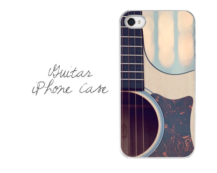 Guitar iPhone Case - Guitar Photography iPhone Case 4/4s iPhone 5 Case - Dreamy Guitar Unisex Brown Cell Case Fathers Day Gift