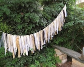 Wedding Decoration, Wedding Garland, Wedding Banner, Rustic Wedding Decor, Fabric Garland, Shabby Cottage Chic, Bridal Shower Decor