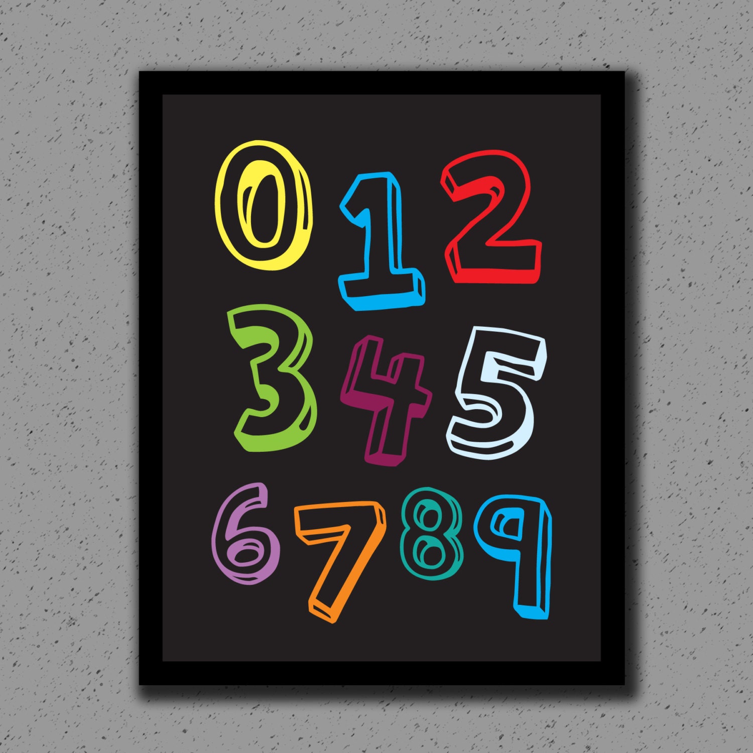 Alphabet and Numbers Print, Alphabet Print, Nursery, 123, ABC, Classroom Art, Baby Shower Gift, Nursery Art Playroom, Wall Decor, Wall Art