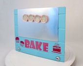 Baker's Kitchen Magnetic Recipe Holder with Bottle Cap Magnets