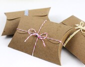 Pillow Boxes with Tab Tuck Closure, 10 - jewelry packaging, favor boxes, gift card horlders -  4.5" x 2.75" x 1" -  Kraft, assorted colors