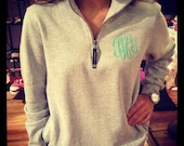 Monogrammed Quarter-Zip Sweatshirt - Unisex in Size