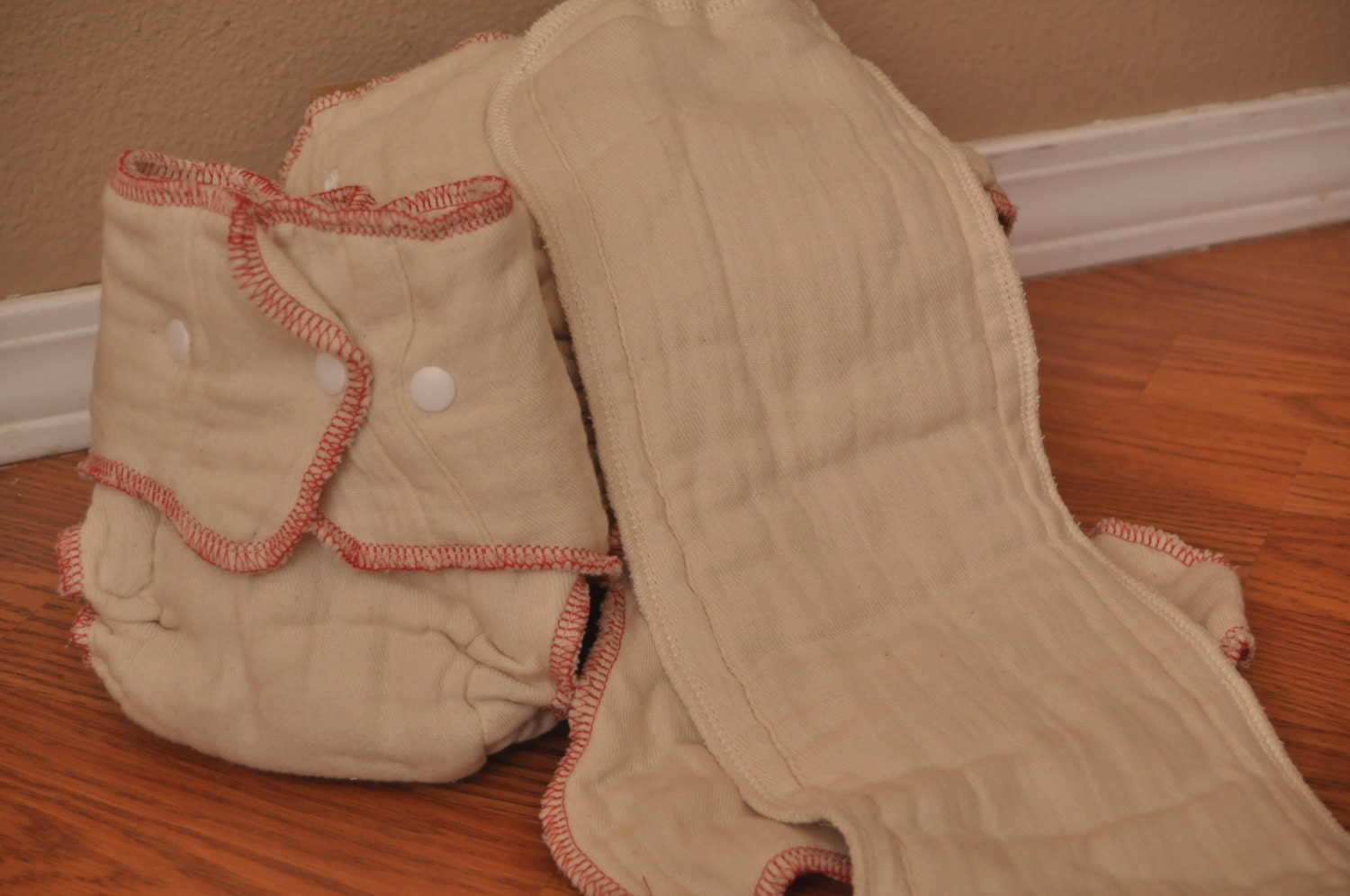 Made to Order Converted Unbleached Prefold Fitted Diaper M&L with booster