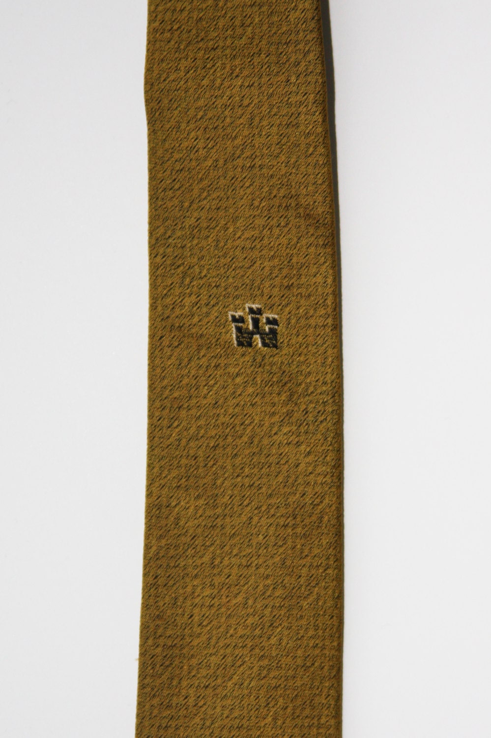 Gold and Black Badged Skinny Tie