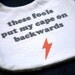 Funny Reversible Upcycled T-Shirt Bib - Superhero Cape "these fools put my cape on backwards"