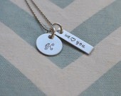 Hand Stamped Initial Pendant We love you