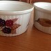 Vintage Royal Worcester Evesham Vale Ramekin Souffle Dessert Individual Serving Dishes - Green Rimmed Ramekins Berries - set of 2