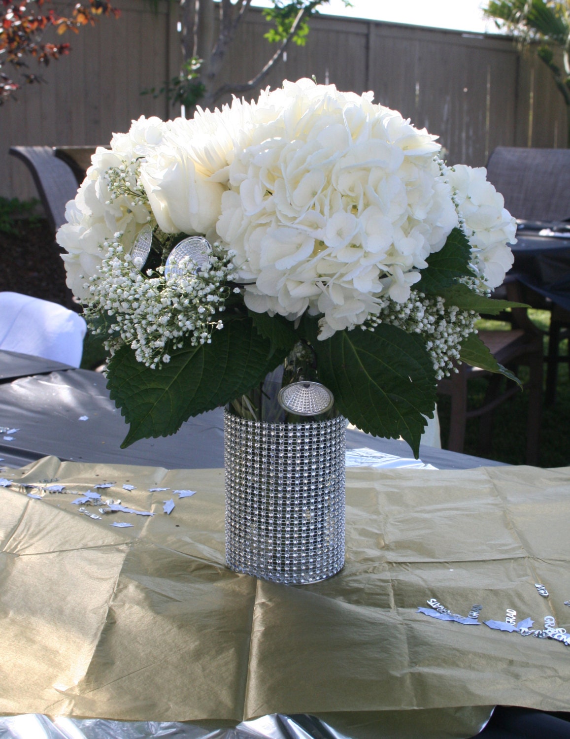 Rhinestone Blinged Glass Candle Holders or Vases - set of 10