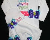Personalized "DADDY'S LITTLE PRINCESS" ...Custom 2Pc. Newborn Layette Set For Homecoming Or Baby Gift