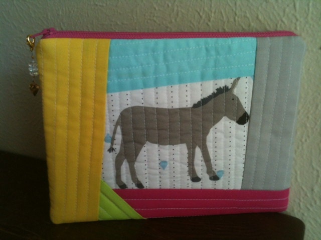 Zippered bag -- Donkeys in Wellies