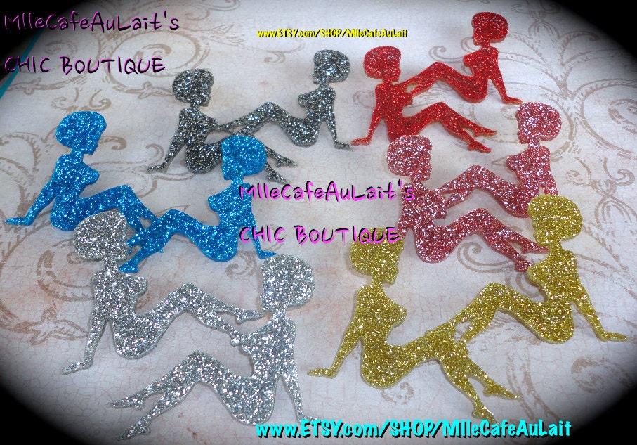 Laser Cut Glitter  Acrylic Stud Post Earrings - GLITTER GALS