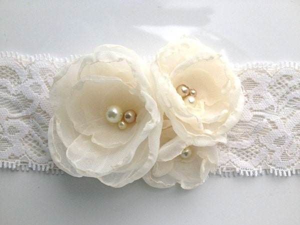 Ivory Bridal Garter: Charity