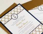 Printable Wedding Invitation Gold Wedding Invitation Digital File for Self-Print