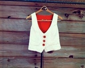 Medium / Handmade Bird and Tree Vest / Reclaimed Women's Top