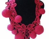 Bordeaux Romanian Point Lace Boho Crochet Necklace