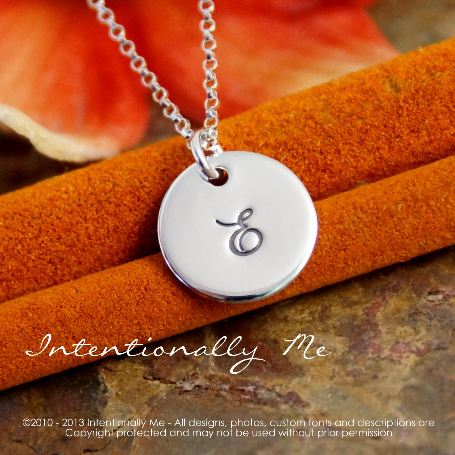 Custom Necklace - Personalized Jewelry - Sterling Silver Hand Stamped Jewelry - Small Initial Necklace double sided