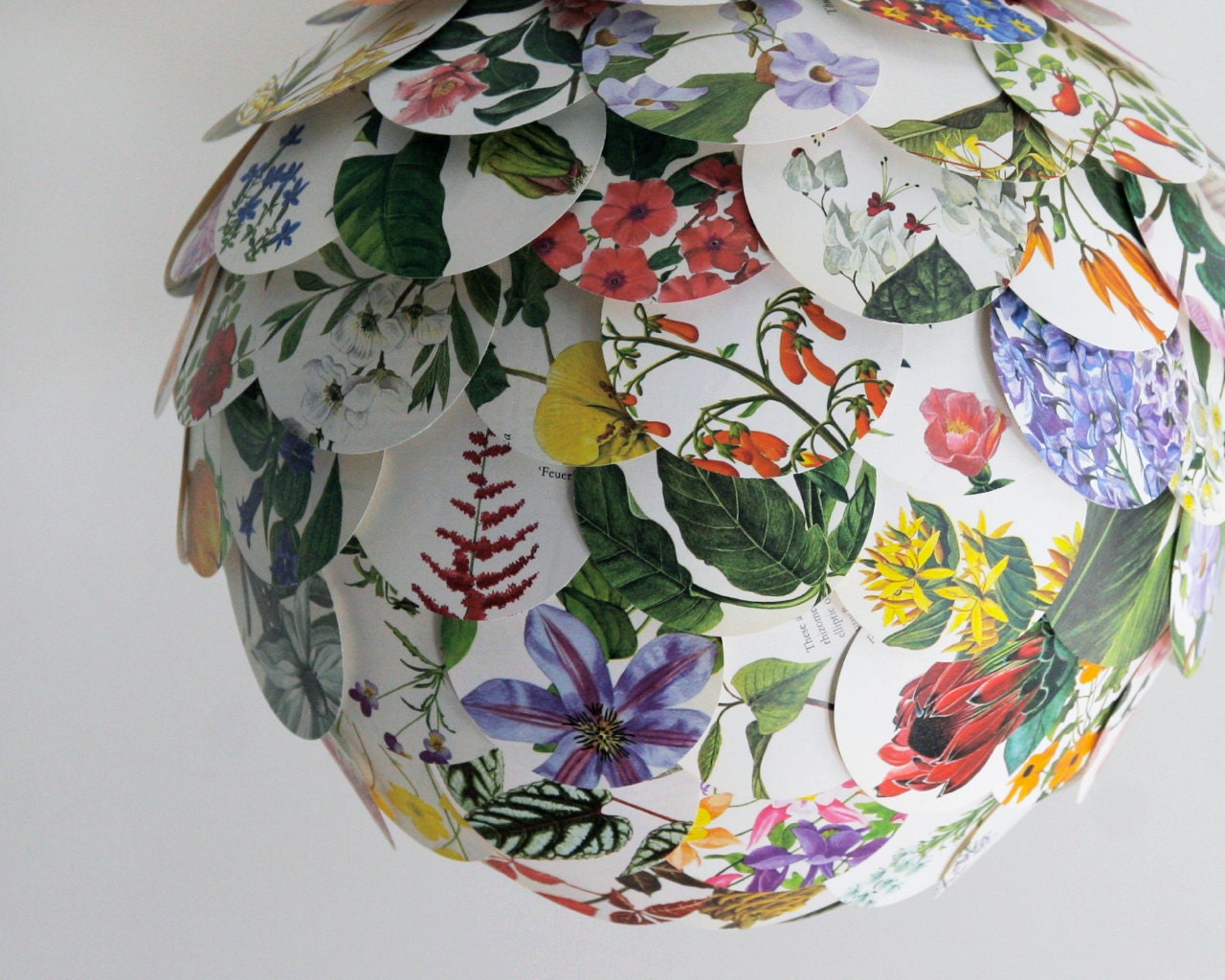 Limited Edition Artichoke Floral Pendant Light - Hanging Paper Lantern - Shade Only