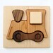 Train Puzzle, organic chunky wood puzzle for babies and toddlers