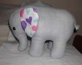 Grey elephant fleece large  toy.