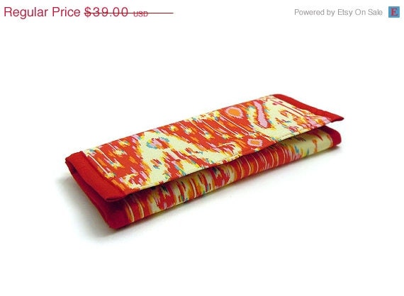 SALE Travel Jewelry Wallet Jewelry Organizer Clutch - Kasbah Persimmon