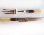 Antique French Carving Set with bakelite Handle ,  very chic