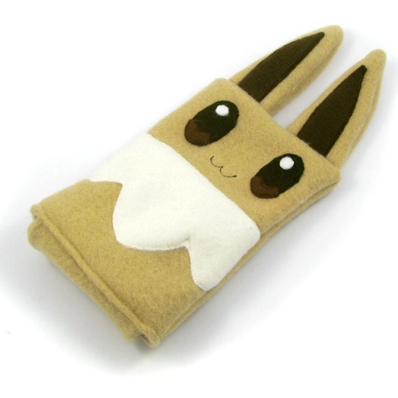 Eevee Pokemon Nintendo DS case pouch fleece camera carrying case 3DS / DSi / DS Lite / PSP holder