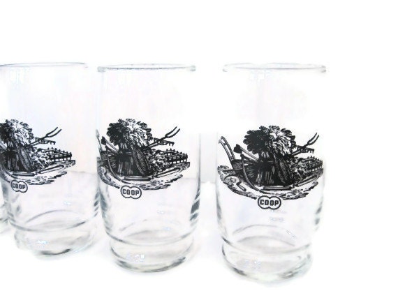 Set of 8 Vintage Co Op Glasses