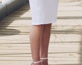 White High Waist Pencil Skirt