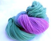 Hand dyed lace yarn, , merino wool, machine washable 100g, green, mauve, grey