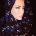 Chunky Infinity Scarf Multi Black Purple Blue Crocheted handmade with 2 strangs of yarn
