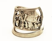 Spoon Ring California Souvenir Pierced Sterling Silver Spoon Ring, Handmade in Your Size (3816)