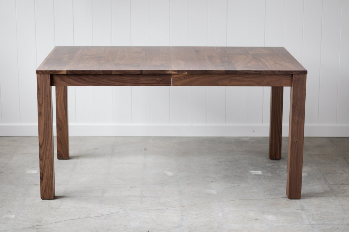 Parsons Dining Table with Leaf Inserts - Solid Walnut Extension Table