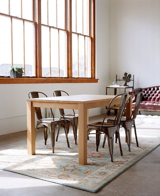 In Stock - Parsons Dining Table - Solid White Oak - hedgehouse