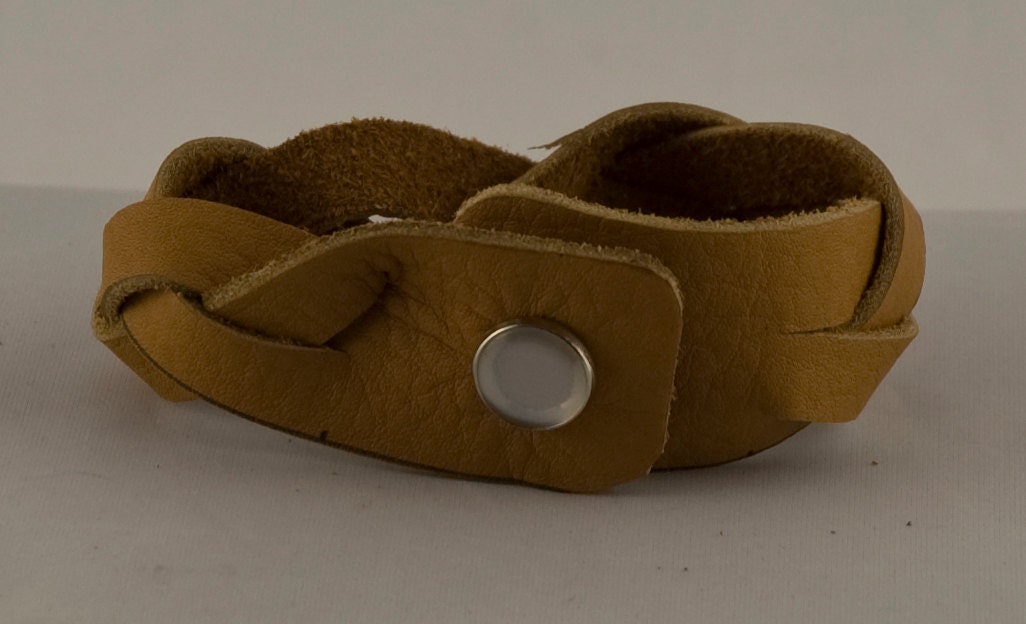 mystery braid brown leather bracelet