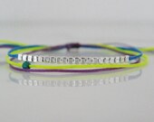 Layered dainty bracelet with hammered silver beads