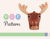 PDF Pattern, Small Faux Taxidermy Tutorial, DIY Hand Stitched Plush Felt Deer-Moose