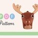 PDF Pattern, Small Faux Taxidermy Tutorial, DIY Hand Stitched Plush Felt Deer-Moose