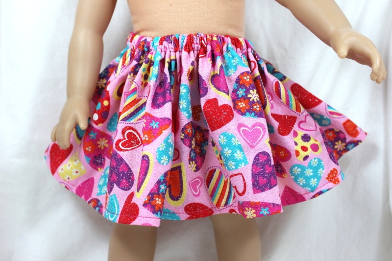 American Girl Doll Clothes Valentine's Day Twirly Skirt