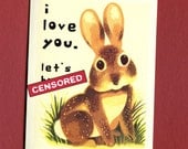 I LOVE U, Let'S H%Mp - Mature Funny I Love You Card - Bunny Rabbit