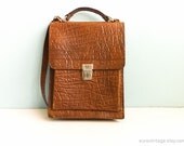Vintage BIG Leather Bag Shoulder Briefcase 70s
