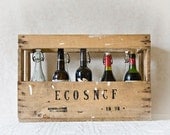 Wooden Bottle carrier crate Vintage French RAILROAD
